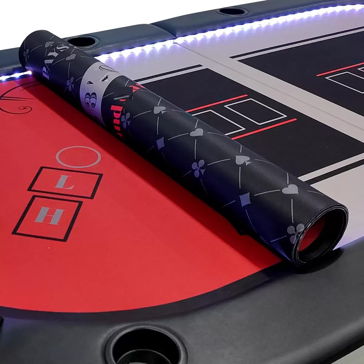 NAEM Barington Pokertisch für 10 Spieler mit LED-Leuchten