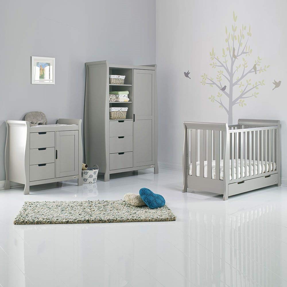 grey sleigh cot