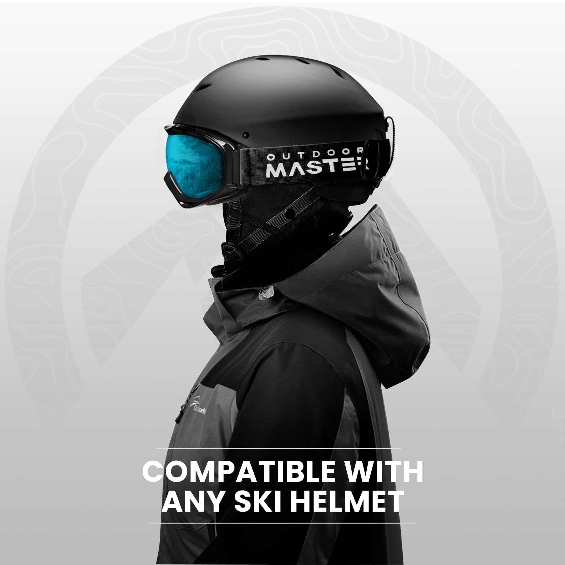 OutdoorMaster OTG Ski Goggles - Over Glasses Ski/Snowboard Goggles for Men, Women & Youth - 100% UV Protection