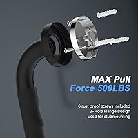 Vista 4 de Paquete de 2 barras de agarre para la regadera antideslizantes de 12 pulgadas con agarre de goma, mango de barra de agarre de acero inoxidable