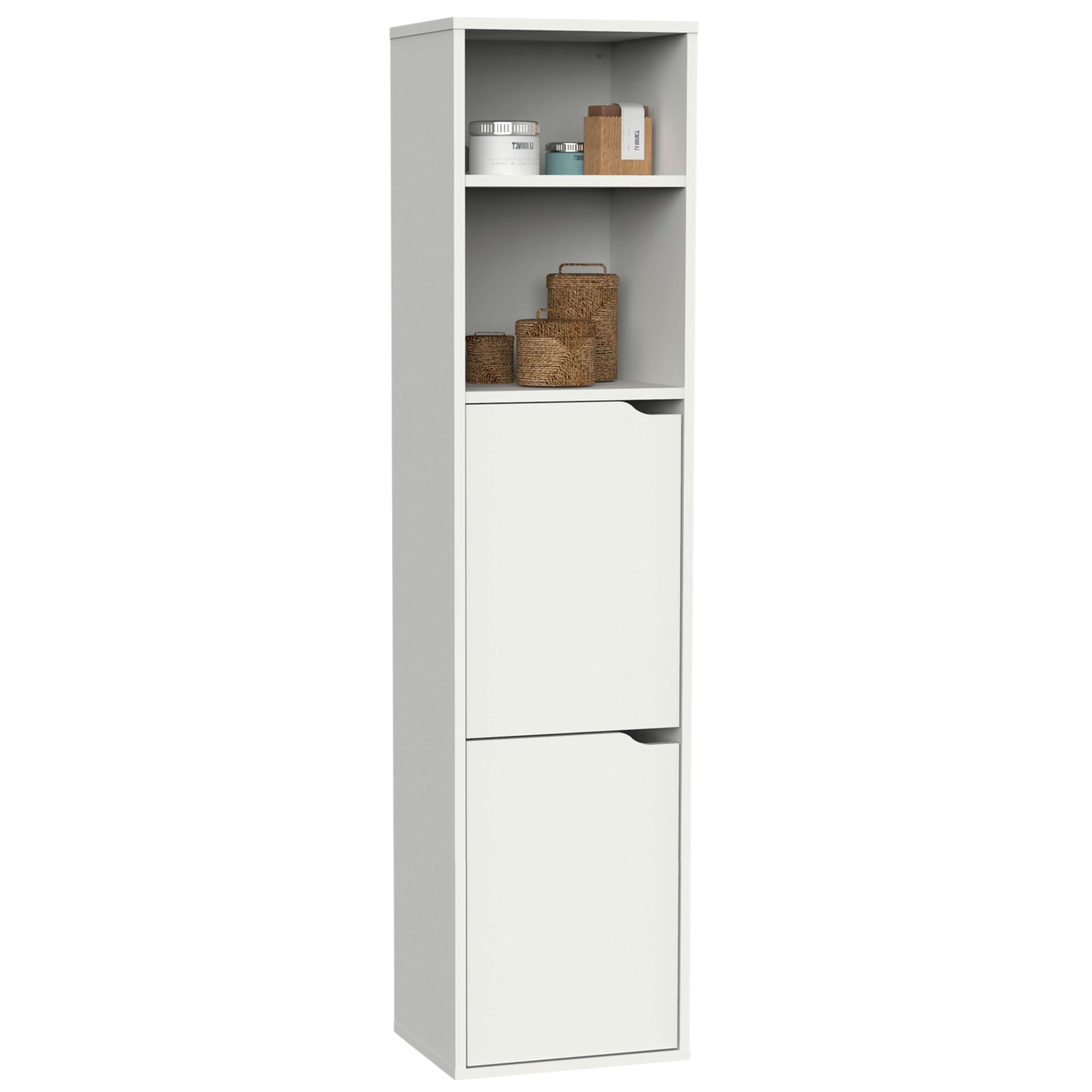 Miroytengo Columna para Baño Suspendida Nadia Color Roble Gold o Blanco 2 Cajones 2 Armarios 150x37x30 cm