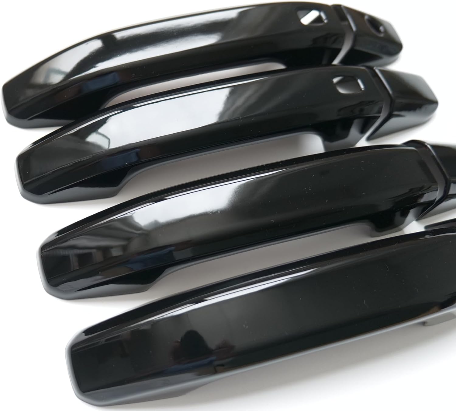 Chrome Carbon Fiber Gloss Black Exterior Door Handle Cover Trims for GMC Canyon 2023-2026 Chevrolet Colorado (Glossy Black)