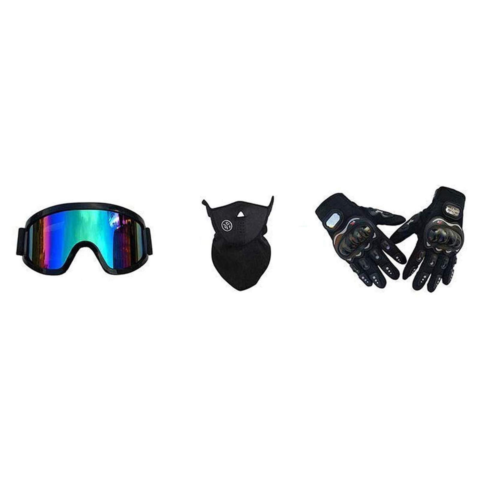 VOMI® Casque Moto Cross, Casque De VTT Vélo, Plein Visage Hors Route Casques Intégral Motocross, Convient pour Toutes Les Saisons, Lunettes Gants Masque, Certifié Dot