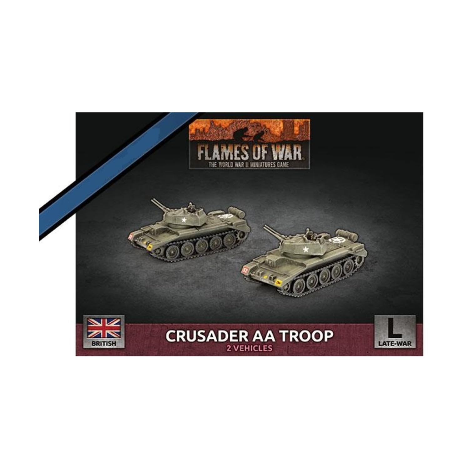 Flames Of War British Crusader AA Troop (BBX59) – Late War, 2 Plastic Vehicle Models