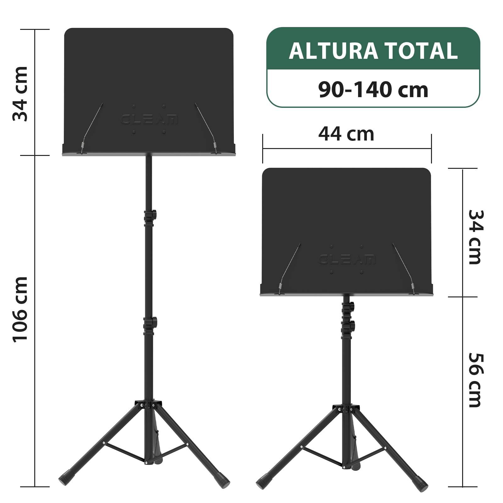 GLEAM Atril Musical Soporte de música - Soporte de proyector para ordenador portátil con bolsa de transporte
