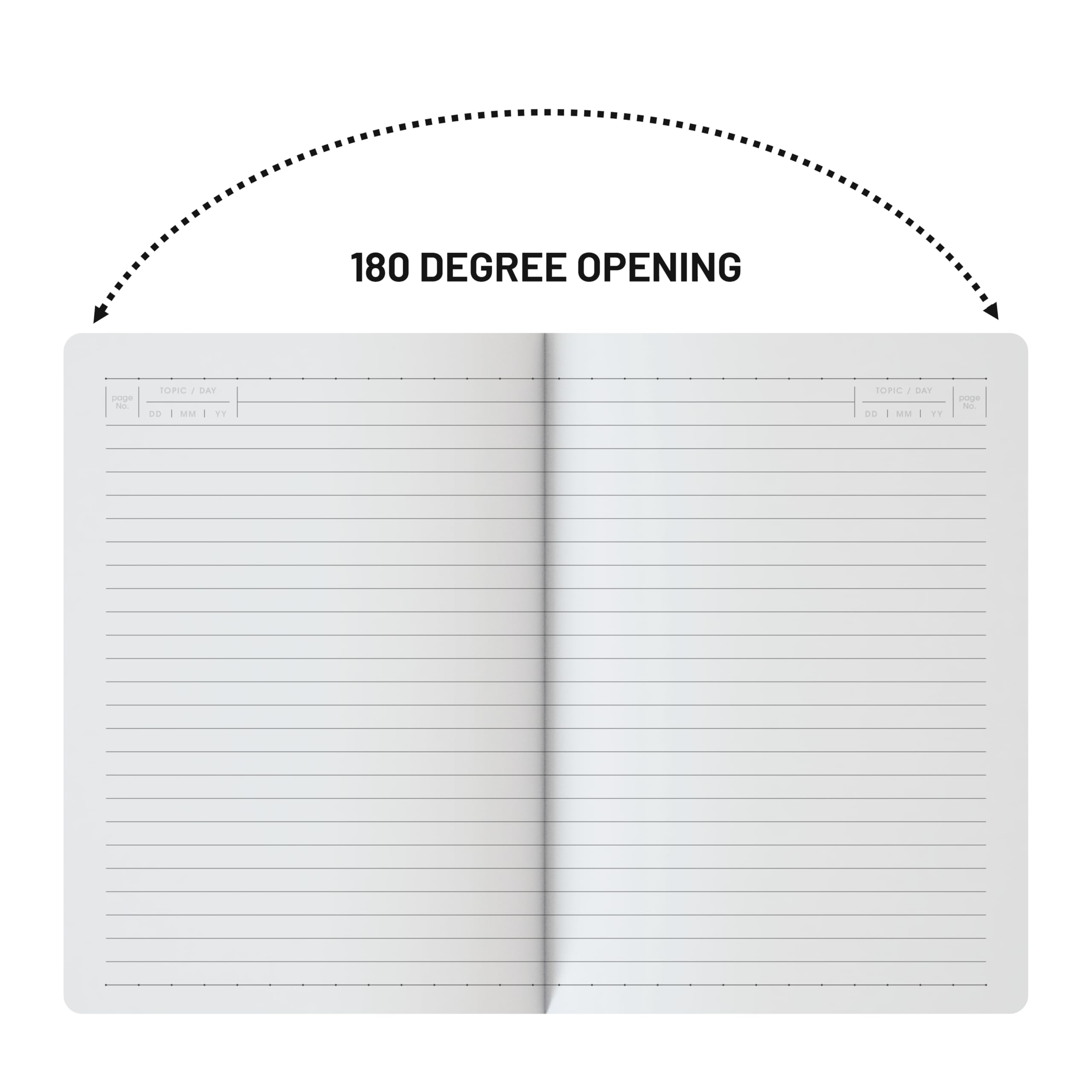 Anupam Quaderno A5 Flxy | 192 pagine | Taccuino a righe | Carta da 80 g/m² | Pelle PU testurizzata con copertina senza tempo per impressione | Chiusura elastica abbinata (blu)
