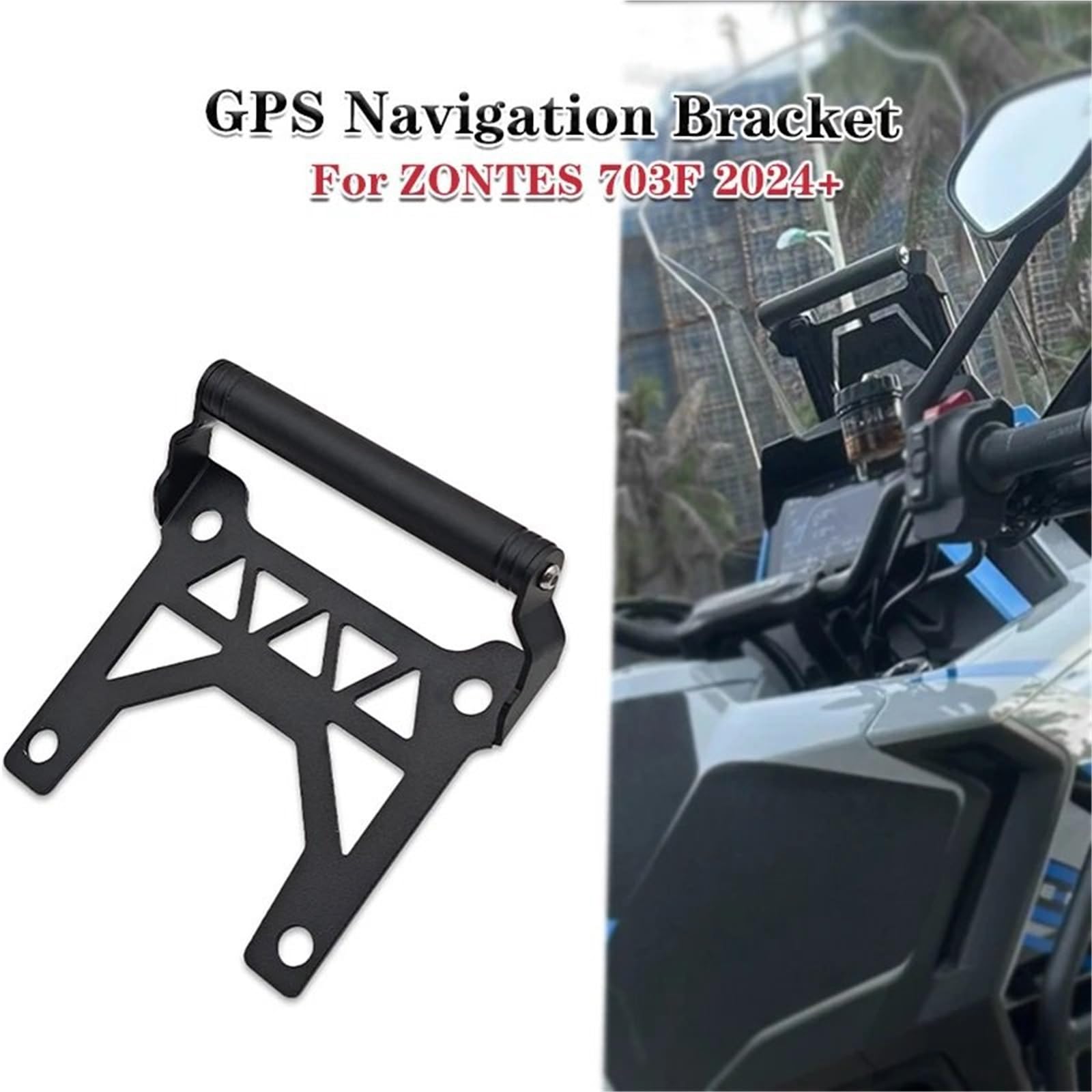Motocyklowy uchwyt nawigacyjny GPS Uchwyt przedłużający do nawigacji GPS motocyklowej, pasujący do ZONTES 703F 2024+ Uchwyt na telefon(12MM ZONTES)
