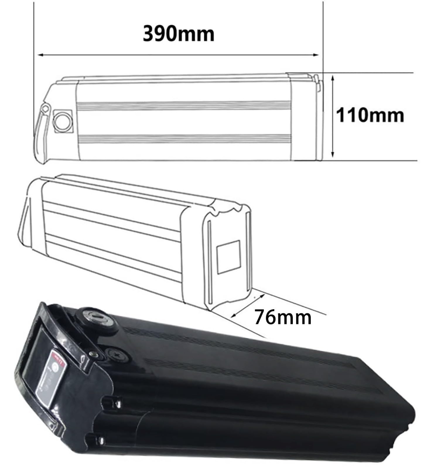 Electric Bike Battery 48V 10Ah 13Ah 15Ah 18Ah, Lithium Ion