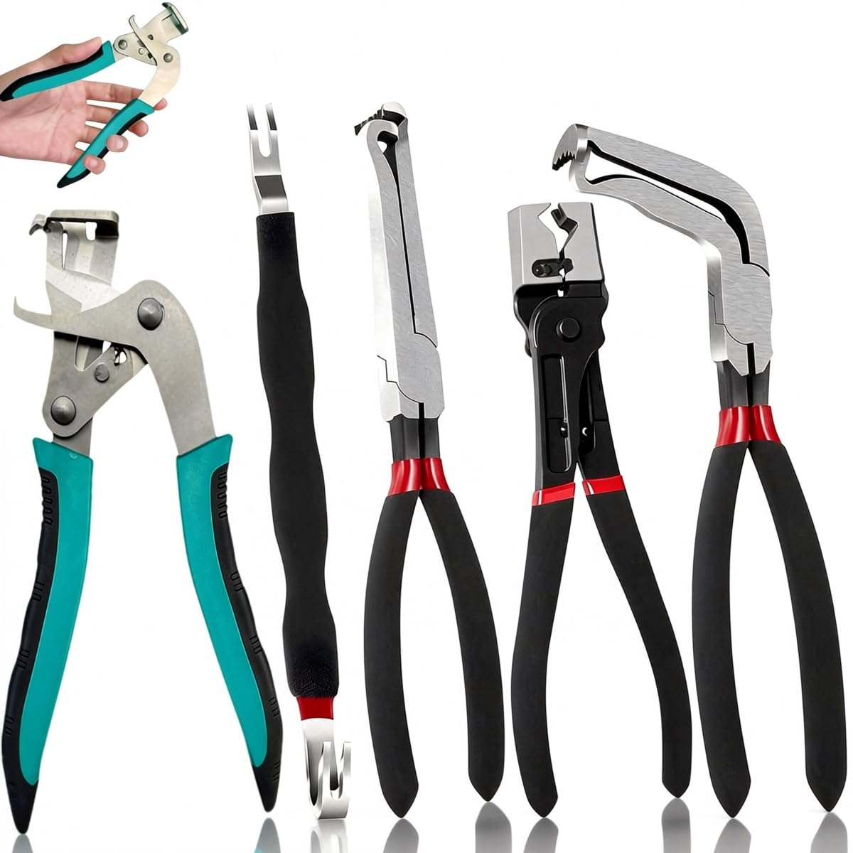 5Pcs Electrical Disconnect Pliers for Cars,Safety Wire Plier,ElectricalPlug DisconnectPliers,Automotive Tools Electrical ConnectorPliers,Car Clip Pliers/Disassembly Tools