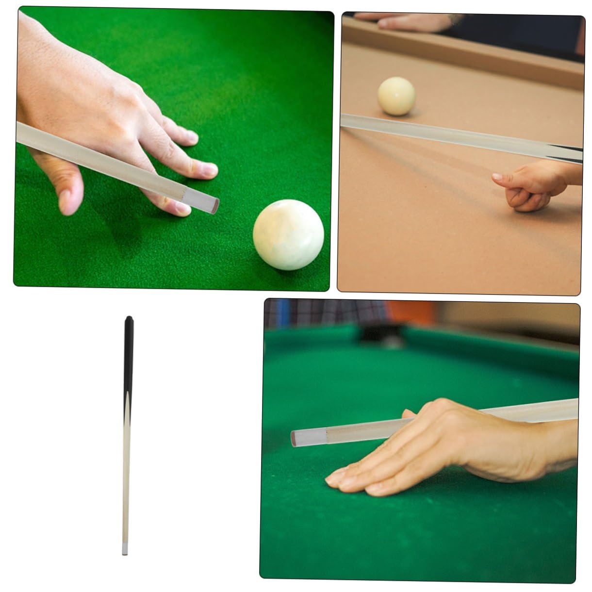 TOYANDONA Stecca da Biliardo Corta in Legno per Bambini e Adolescenti, Mini Stecca da Biliardo Leggera e Compatta, Accessorio Sportivo Salvaspazio per Giochi da Tavolo, Set da 3 Pezzi