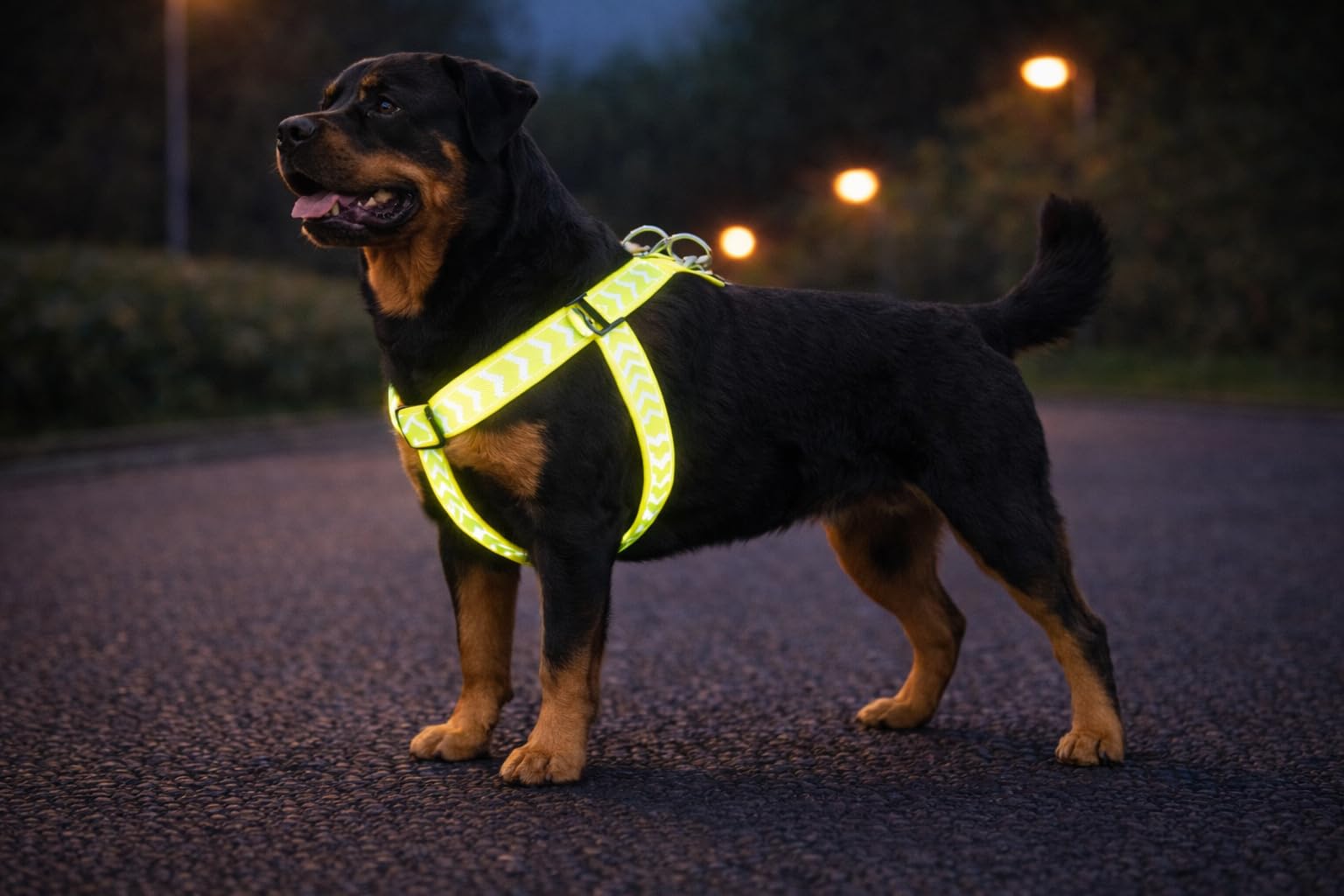 Dog Harness Step&Go Fergu Fluo yellow XL 60-90cm 60-90cm 25mm