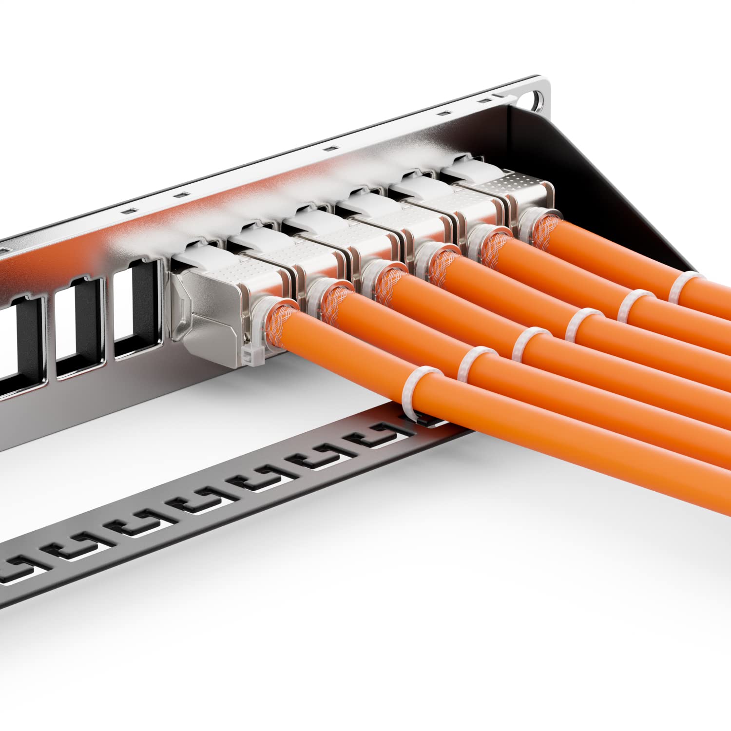 deleyCON 24 Porto Pannello Delle Patch Set Modulare 1 IU 19" Pollici Montaggio Rack + 24x RJ45 Keystone Moduli CAT6a Compatibile con CAT5 CAT6 CAT7 LAN Cavi di Rete Cavi di Posa Nero