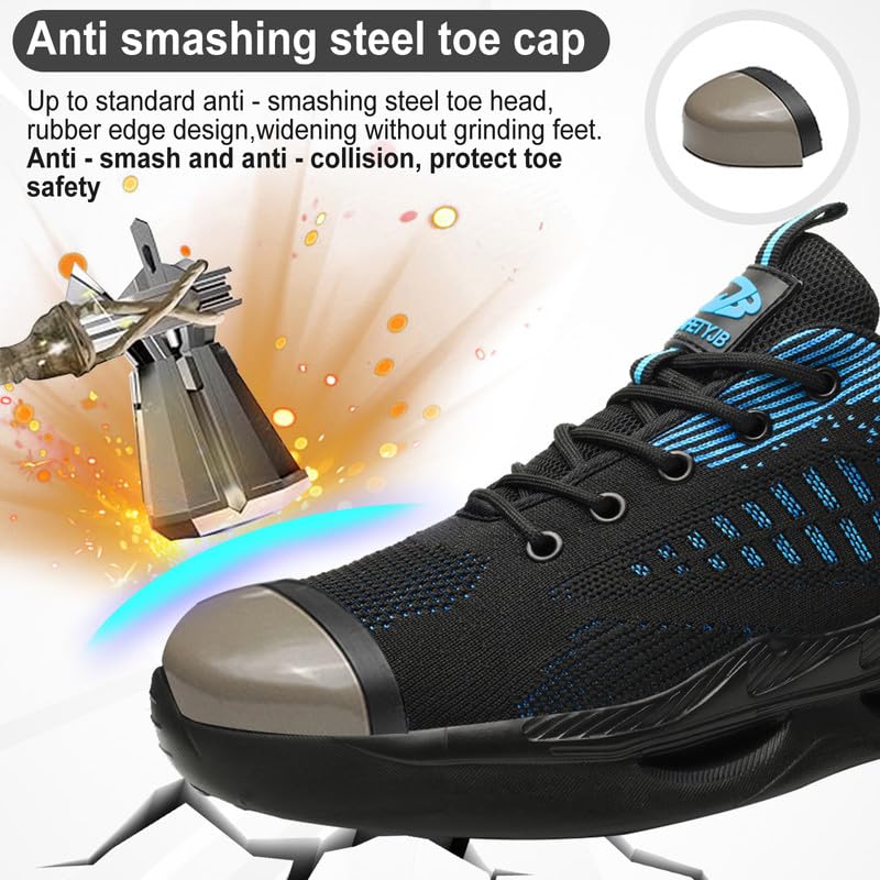 Scarpe Antinfortunistiche Uomo Donna Scarpe da Lavoro Donna Leggere Scarpe Sicurezza con Punta in Acciaio Traspiranti Comode Scarpe Sicurezza Antiscivolo Traspiranti 38-46 EU
