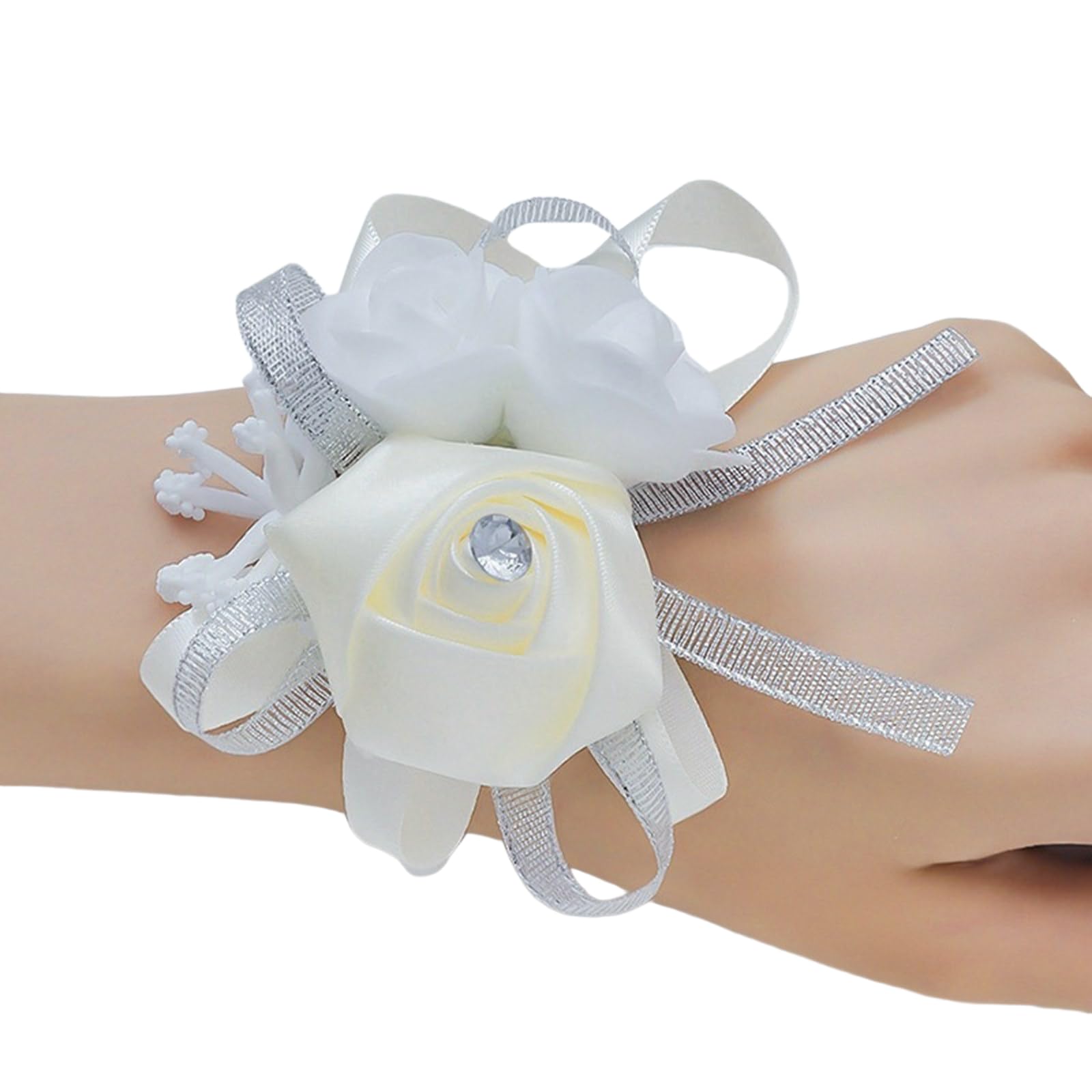 HDOYTXXM Artificial Silk Flower Bride Wrist Corsage Wedding Accessory Wrist for Bridal Shower Engagement Silk