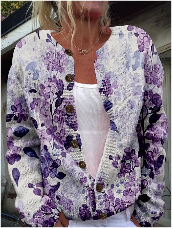 Trendy Sweaters for Women 2025 Fashion Daily Wear Button Down Classic Casual Heavyweight Crewneck Cardigan - Image 2