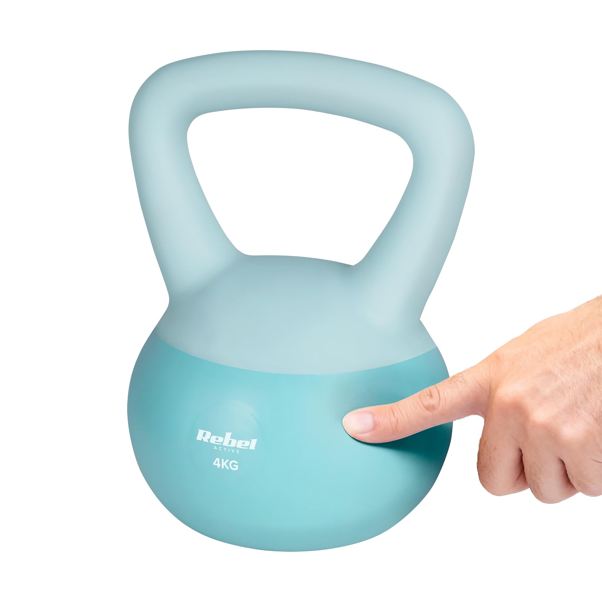 Rebel Kettlebell Soft 4 kg Manubrio silenzioso sicuro in PVC morbido per fitness