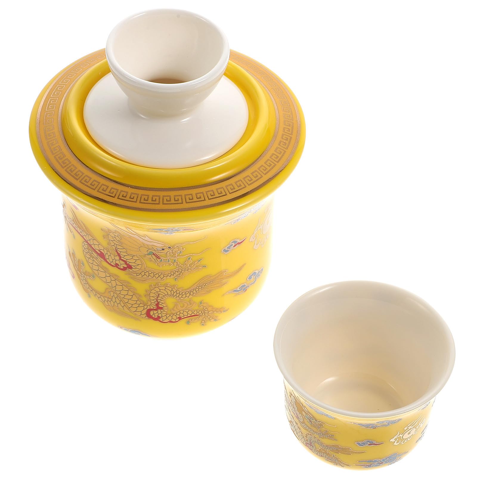 Juego para calentar licor amarillo de cerámica KICHOUSE