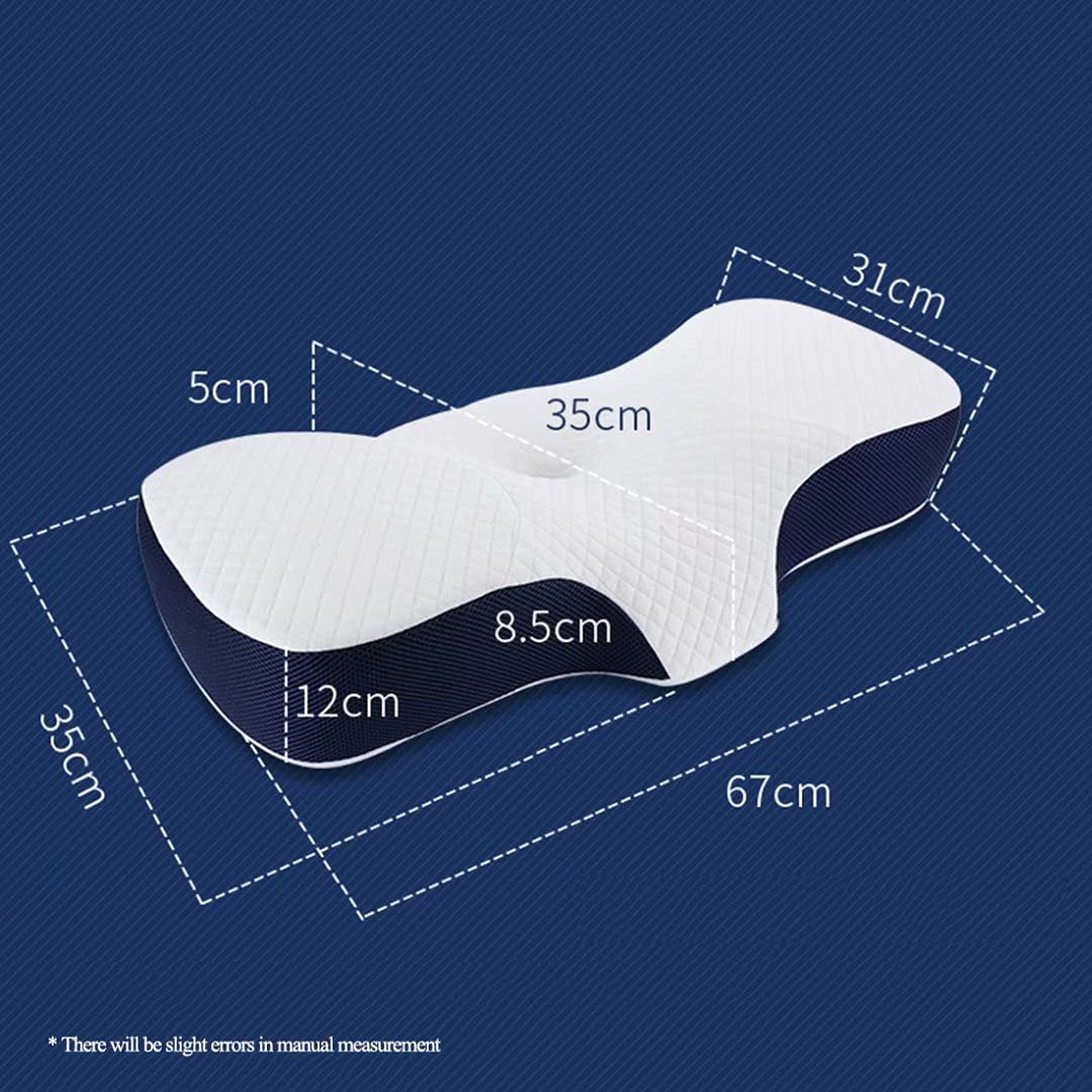 Oreiller Ergonomique Cervical Memoire De Forme Ferme, Oreiller Anti Ronflement Décontracter Les Muscles Anti Acarien pour La Douleur Au Cou Et Aux Epaules Housse Lavable