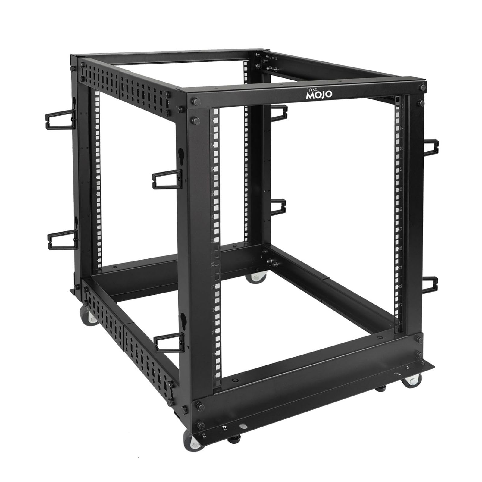 Tecmojo12U Open Frame Server Rack,4-Post Network Server Rack, Adjustable Depth Frame Rack,Network Rack with Wheels,Rolling Rack for Computer/Data/AV/IT Equipment/Network Equipment,Mobile Type