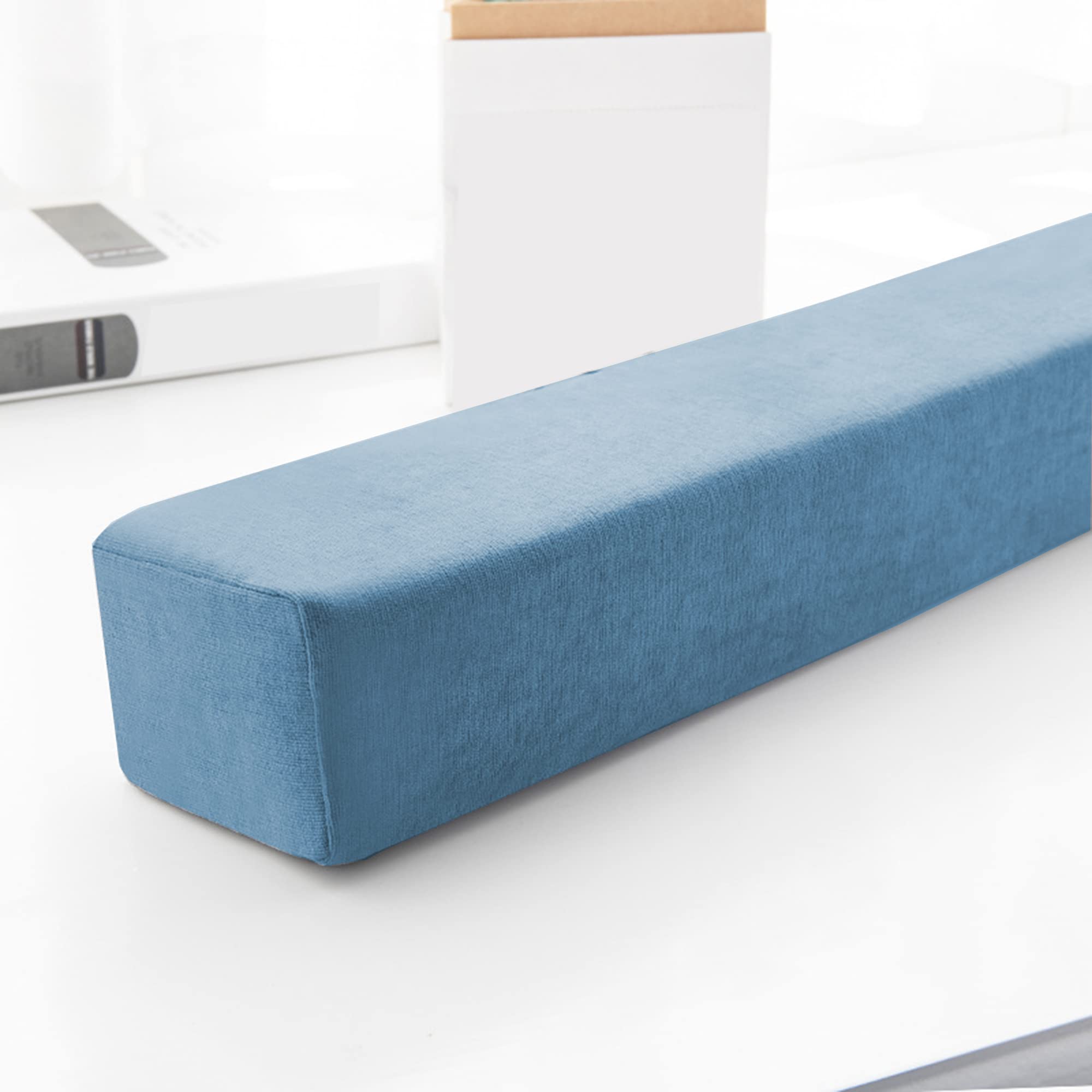 XIEMINLE Sofa Bolster Armrest Cushion, Headboard Pillow Bed Bridge Twin to Single/Double/King Bed, Long Bed Sofa Gap Filler, Removable Armrest Pillow for Hotel,150 * 5 * 5cm,Blue3 — image 1