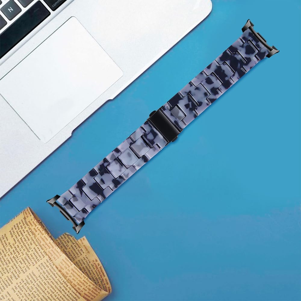 Resin Band Compatible with Samsung Galaxy Watch 8 40mm 44mm / 8 Classic 46mm 2025, Waterproof & Lightweight Bracelet Wristband Replacement with Stainless Steel Buckle, Fashion Strap for Samsung Galaxy Watch 8 Women