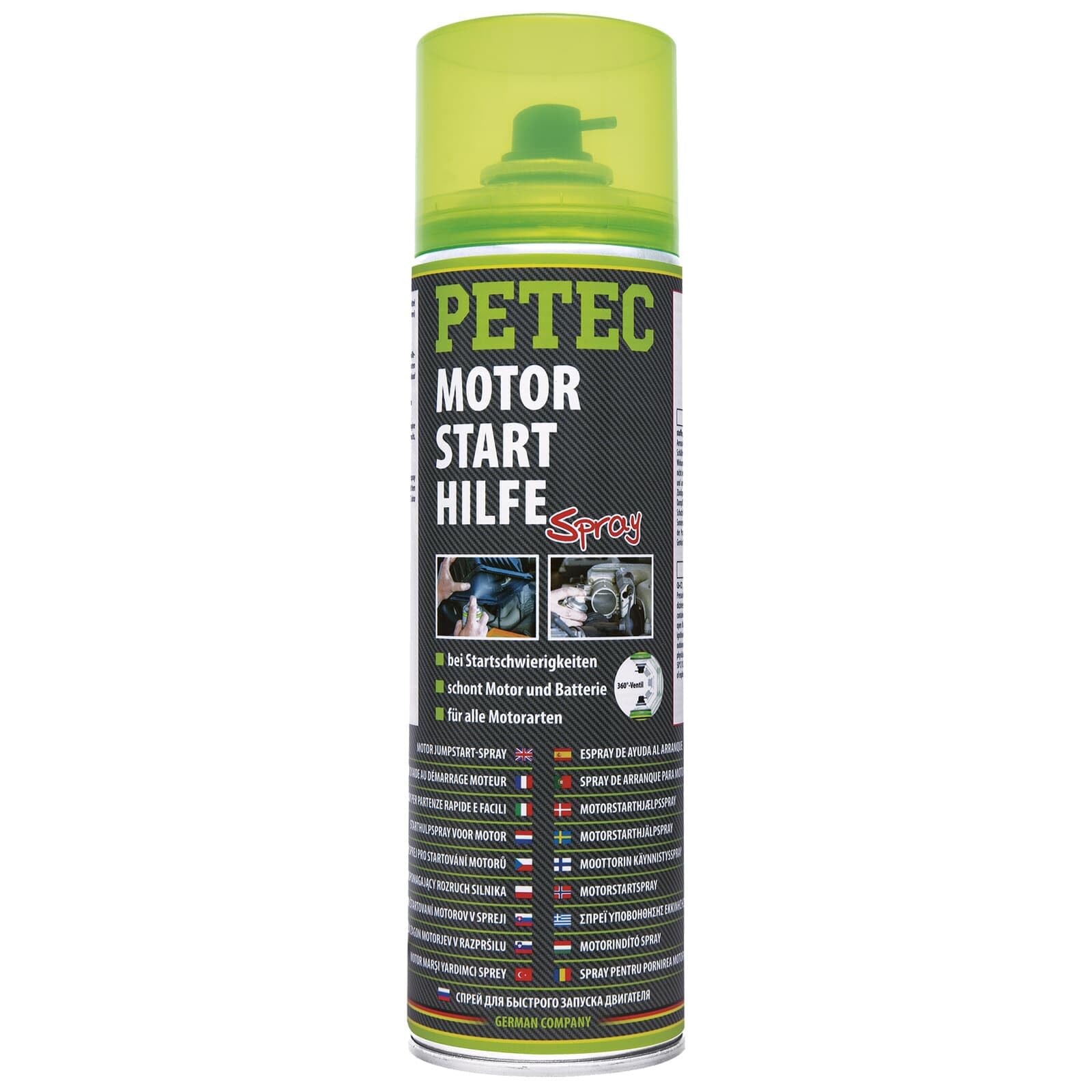 BandelOne enthält 6x500ml PETEC Motorstarthilfe-, Starthilfe, Kaltstarthilfespray Zündhilfe