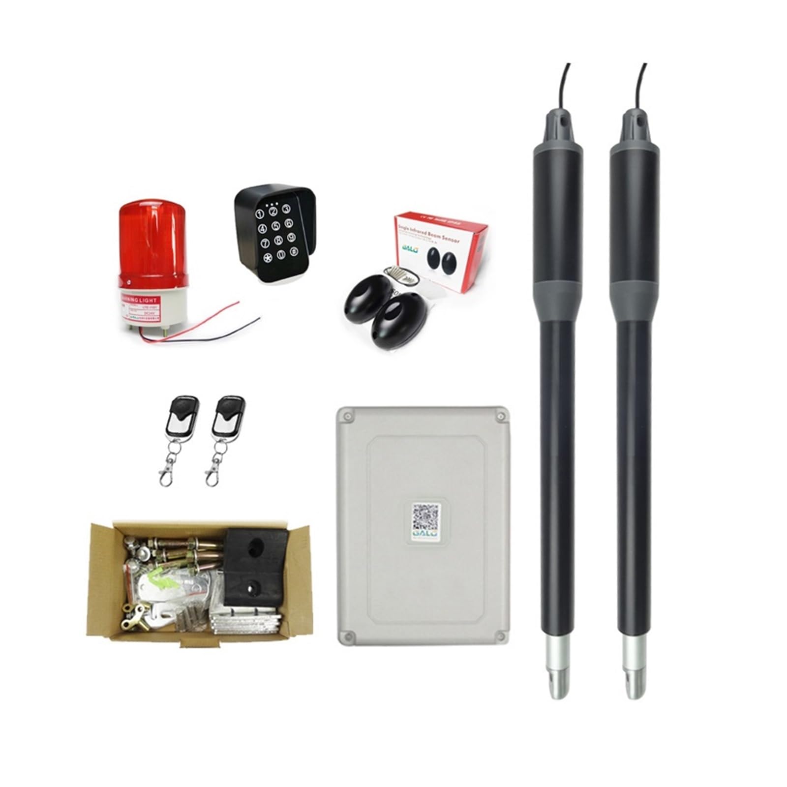 Motore Cancello Scorrevole, AC110V/220V A 24V Elettrico Automatico Forte Doppio Braccio Battente Apri del Cancello Fino A 660 Lbs Hardware Porta KIT(KIT H)
