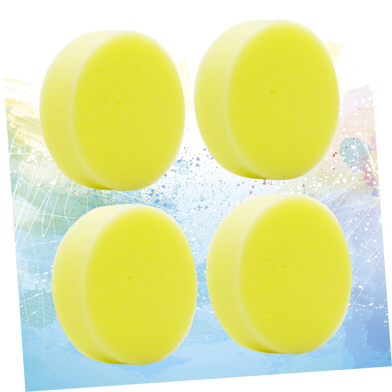 ABOOFAN 4pcs Éponge à Polir Jaune en Mousse pour Nettoyage Voiture et Chaussures, Fonction Cirage et Dépoussiérage, Accessoires Pratiques pour Entretien
