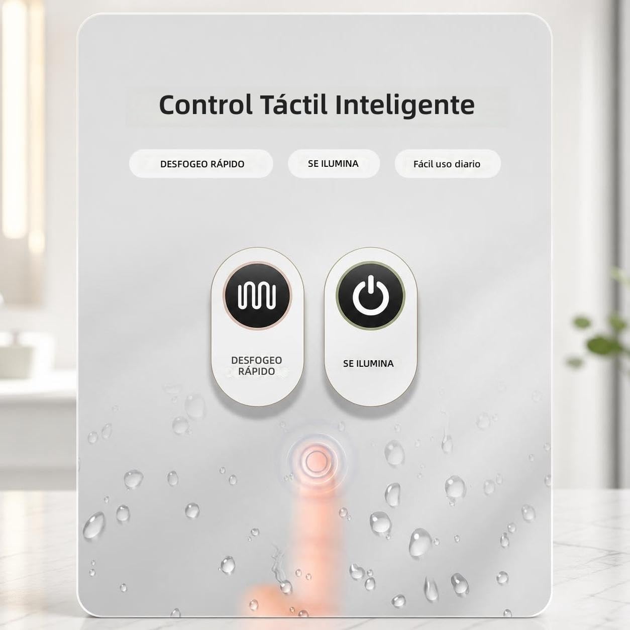 Set Mobile da Bagno sospeso con lavabo in Ceramica, mobiletto Resistente all'umidità in plastica e Acciaio, Specchio Contenitore Intelligente Illuminato per Trucco e Cosmetici
