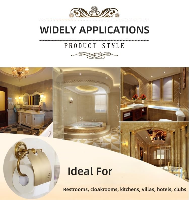 Vintage Brass Toilet Paper Holder with Cover - Image 4