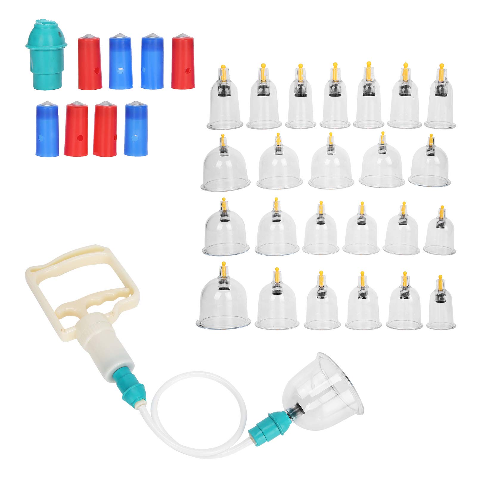 Set per terapia con coppettazione, set professionale per terapia magnetica, set per coppettazione con aspirazione sottovuoto, dispositivo per coppettazione per trattamento del corpo da 24 pezzi