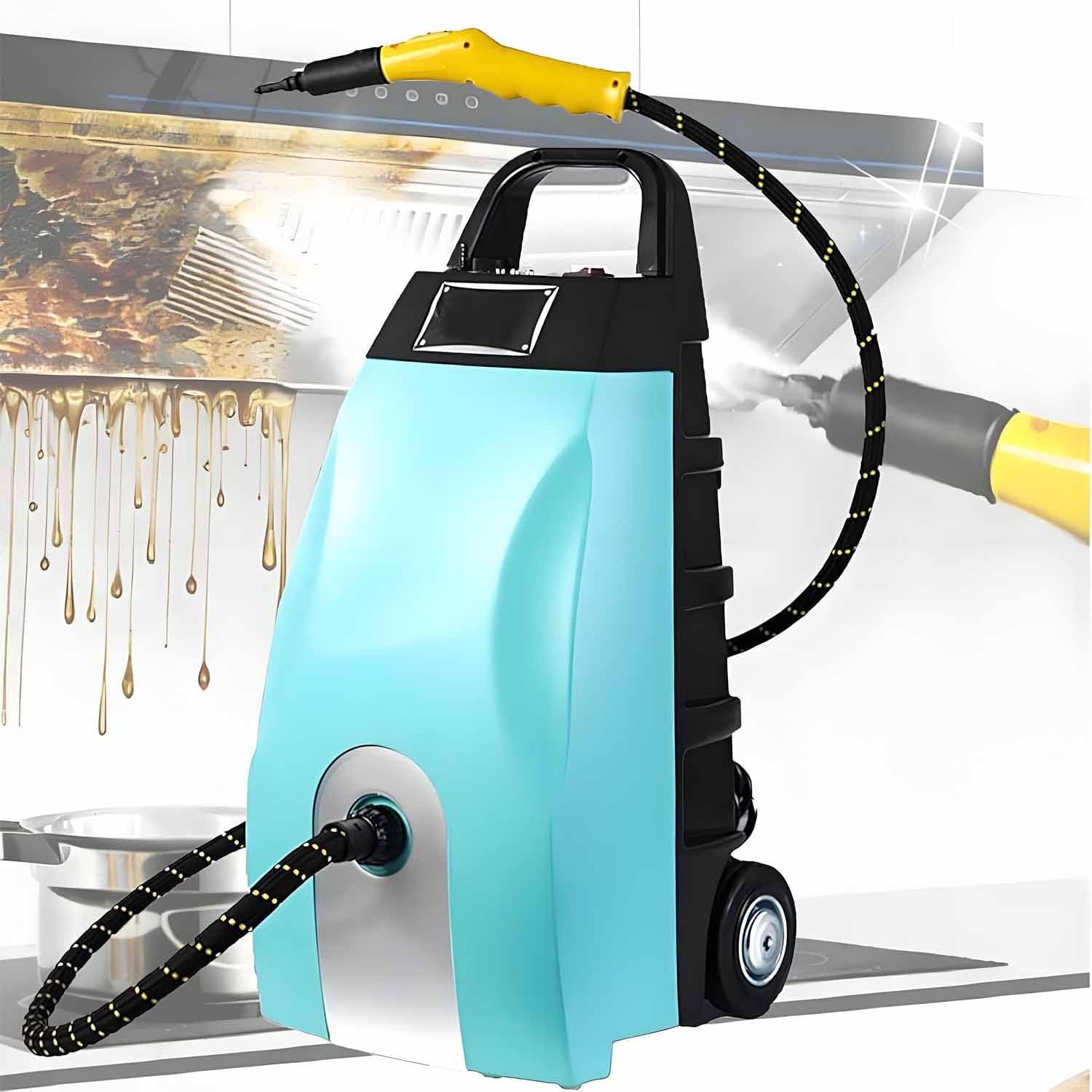 GLBMXDD Multipurpose Powerful Steamer, 3.5L Steam Cleaner, 3000W High Temperature Multi-Use Steam Washer,with 6 Brush Heads for Home,Car Washing & AC Cleaning Blue