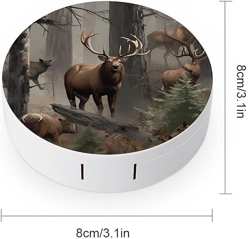 Miniatura 2 de Estuche para lentes de contacto, viaje, caza, ciervo, oso, alce, impresión, caja de contacto con solución de espejo, aplicador de botellas, kit de