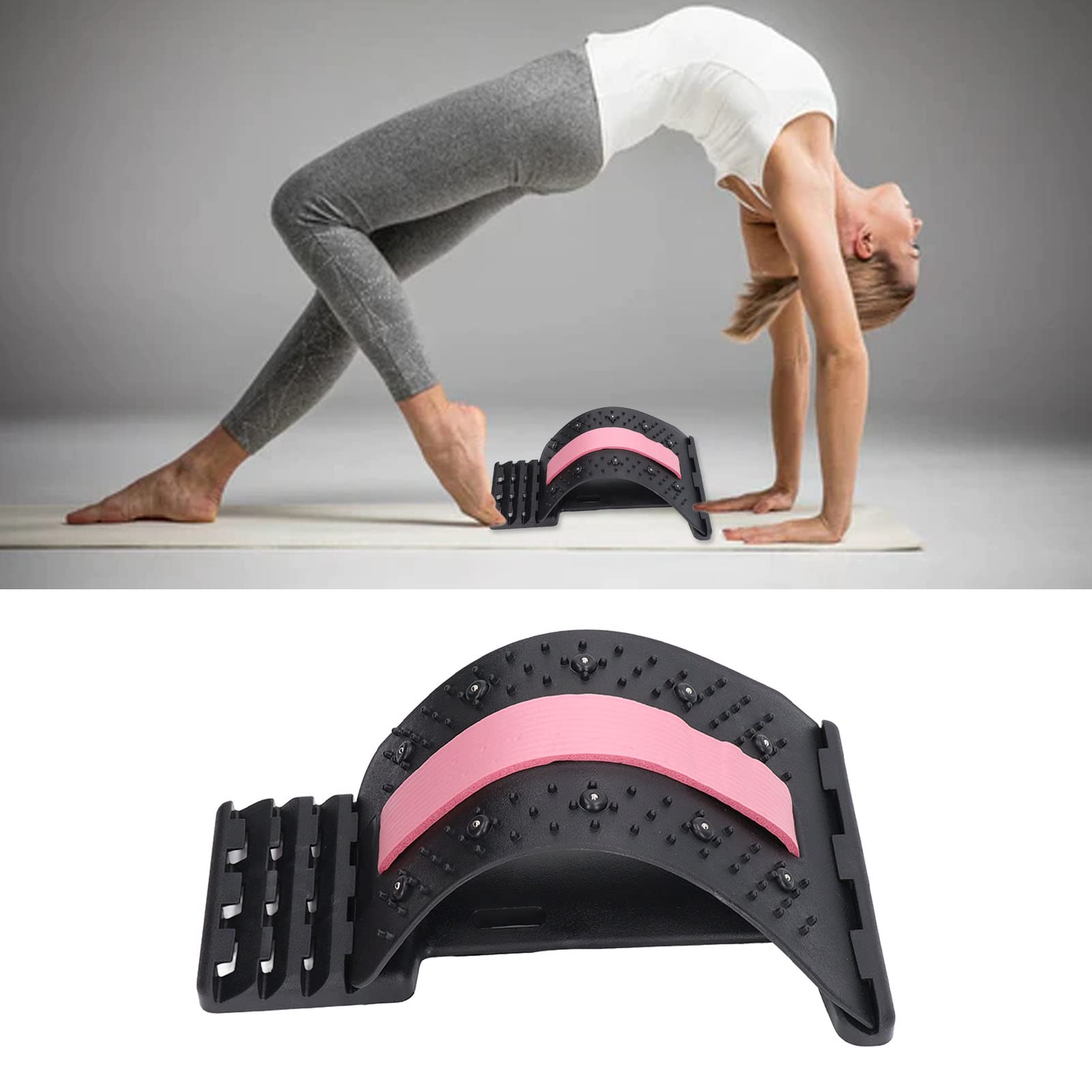 Back Cracker, Promote Blood Circulation Multipurpose Multi Level Adjustment Back Stretching Device Acupuncture for Back Massager