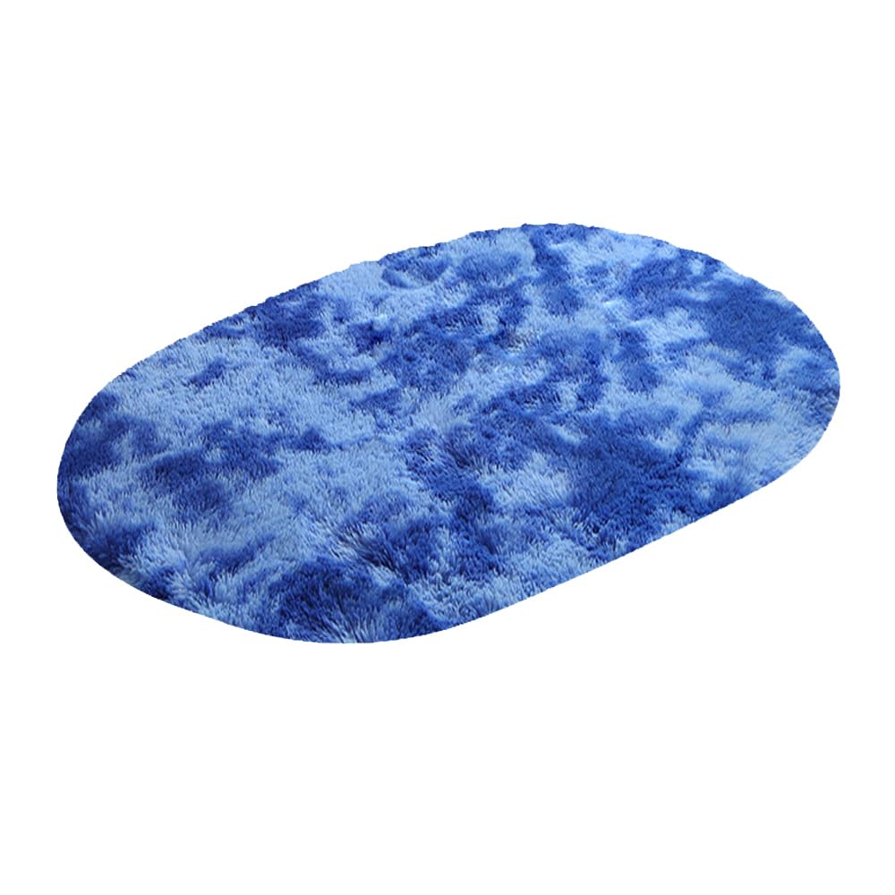 Ultra Soft Oval Shaped Indoor Modern Area Rugs Fluffy Non-Slip Floor Carpets Silky Mat for Living Room Bedroom