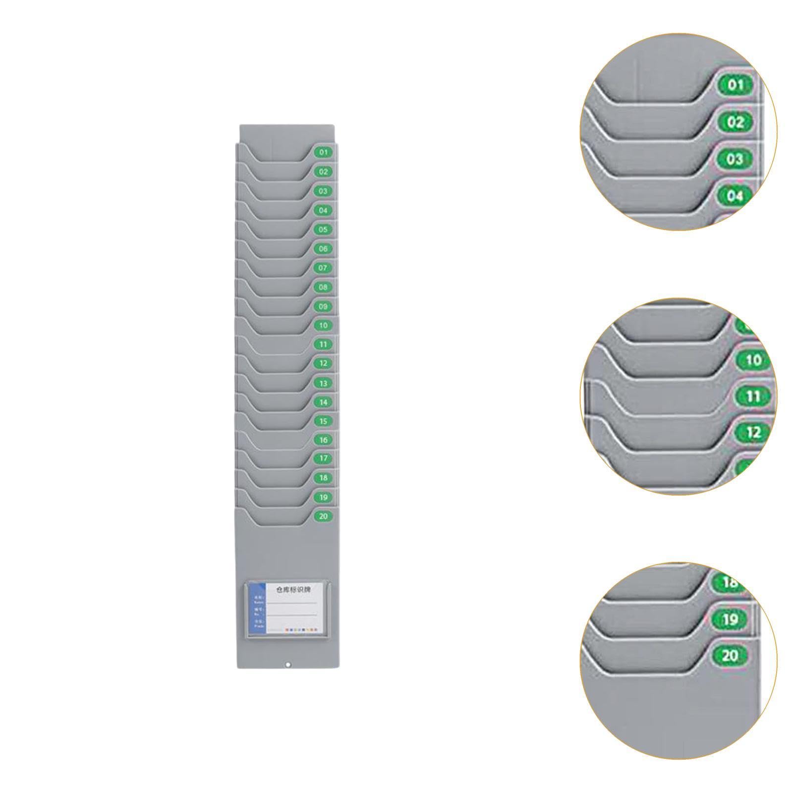Time Cards Rack Porta Carte Orario Parete per Archiviazione con Scomparti per Accesso Rapido Realizzato in PP Adatto a Ufficio Fabbrica Magazzino Inte, con 20 Slot