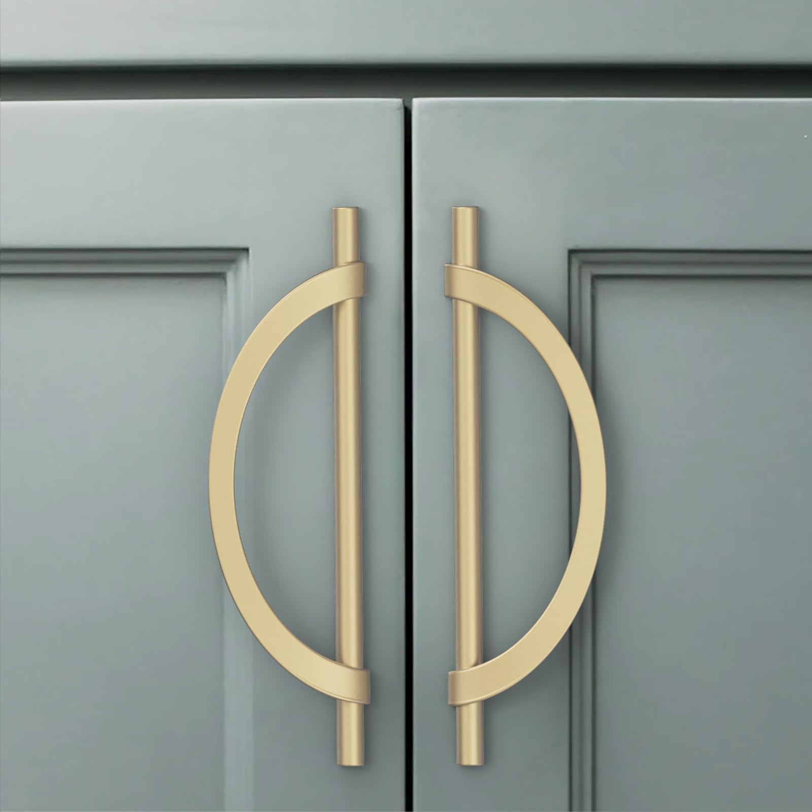 Poignées d'armoire de cuisine dorées brossées 192 mm et poignées de tiroir pour meuble