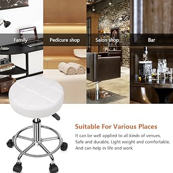 Amazon.co.jp: KKTONER 丸回転スツール キャスター付き 昇降椅子
