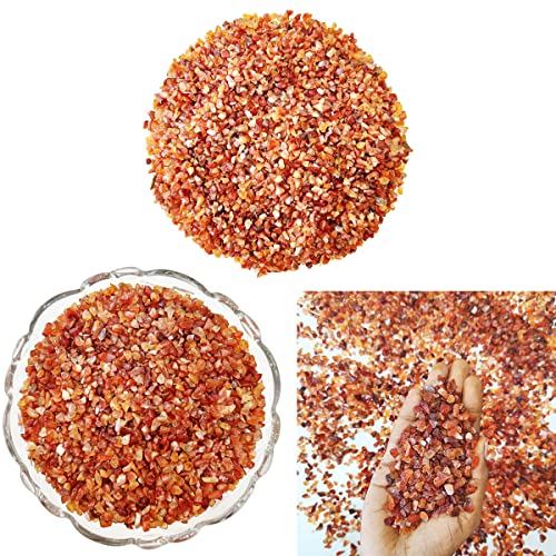 Image of Reiki Crystal Red Carnelian Chips Stone for Vastu Natural Red Carnelian Crystal Chips for Aquarium Home Decor Garden Table Decor Stones Pebble Reiki Gemstones 1 Kg