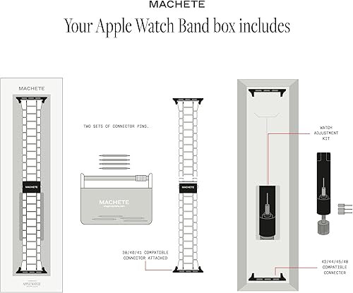 Miniatura 5 de MACHETE Correa de reloj Apple Watch Series 8 Series 7 Series SE Series 6 Series 5 4 3 2 1 verde pistacho, 1.496 pulgadas1.575 pulgadas1.614