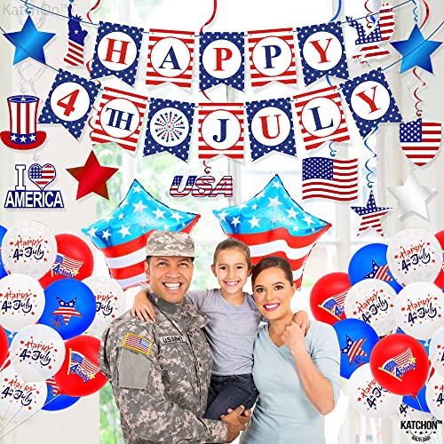 Katchon, Happy 4Th Of July Banner Set - Huge, Pack Of 37 | 4Th Of July Balloons For 4Th Of July Decorations | 4Th Of July Float Decorations | Patriotic Float Decorations | Fourth Of July Decorations #TOP6