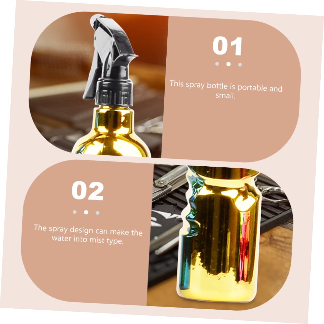 POPETPOP 4stücke Sprühflasche Im Vintage-stil Nachfüllbar Nebel Für Friseursalons Und Gartenarbeit Strapazierfähigem Goldene Farbe Effektive Anwendung