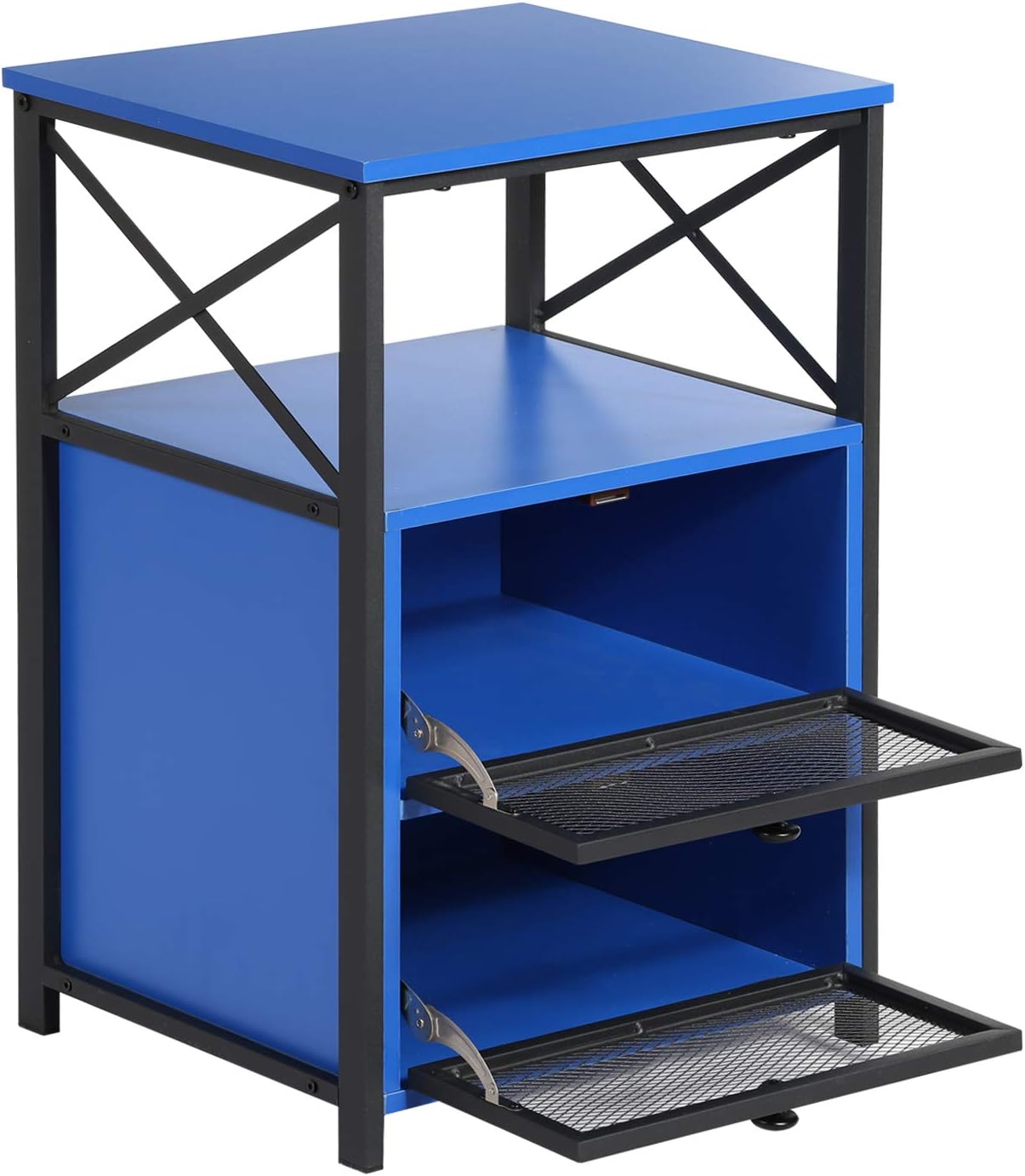 Authentic Crazy Deals VECELO Night Stand, End Side Table with Storage Space and Door,Modern Nightstands for Living Room,Bedroom, Dark Blue