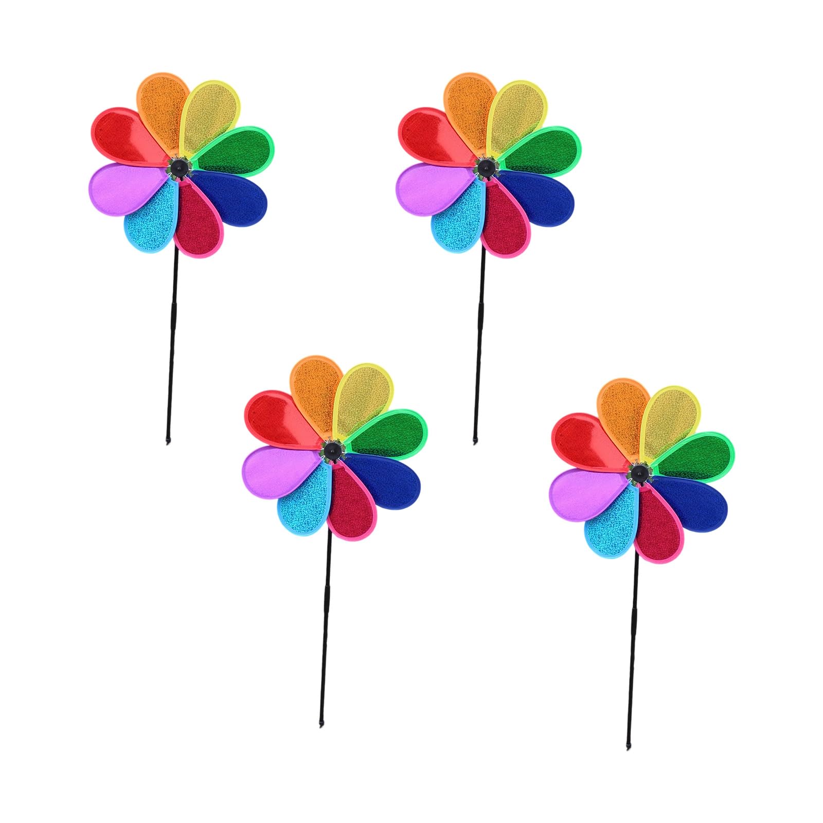 4Pcs Flower Spinner Pinwheels Colorful Garden Windmill for Garden Outdoor Yard Backyard Decoration Weather Resistant Spinner