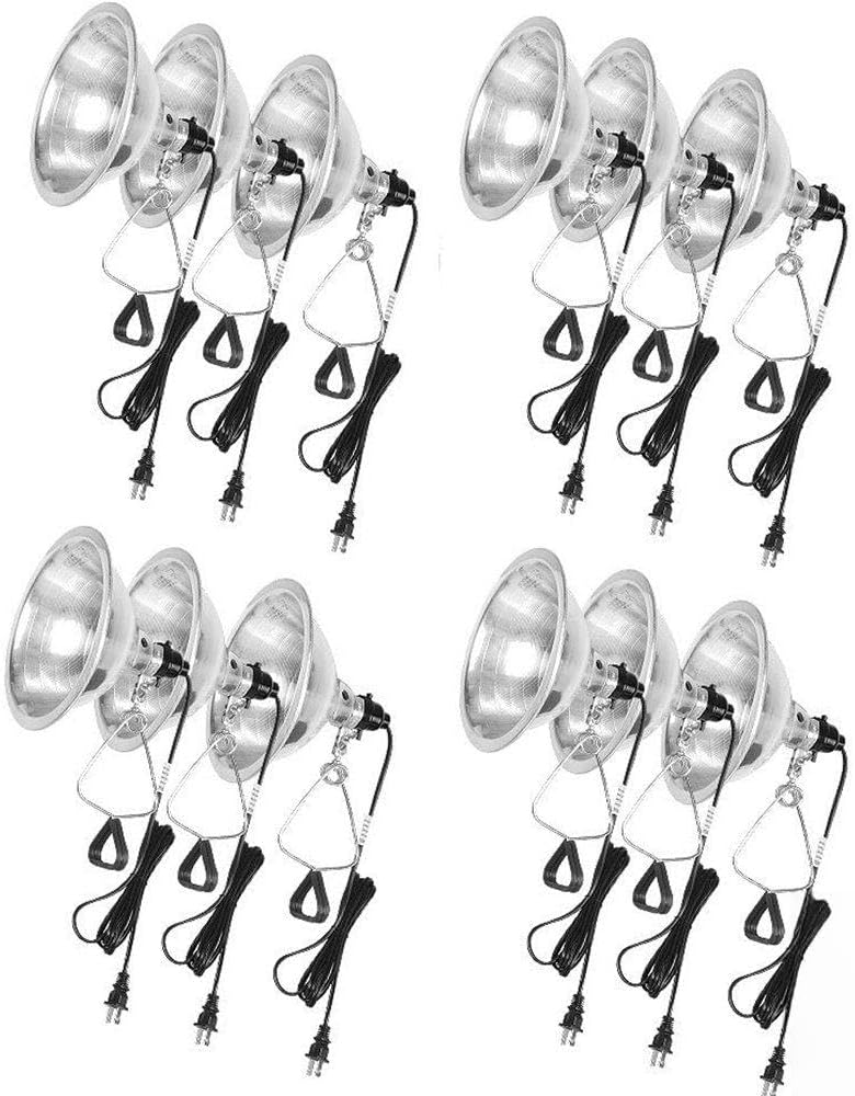12- Pack Clamp Lamp Light Clip Light Bed Lamp, with 8.5-inch Reflector, 150-Watt, 18/2 SPT 6 Feet Cord, UL Listed by The Dawson Bros
