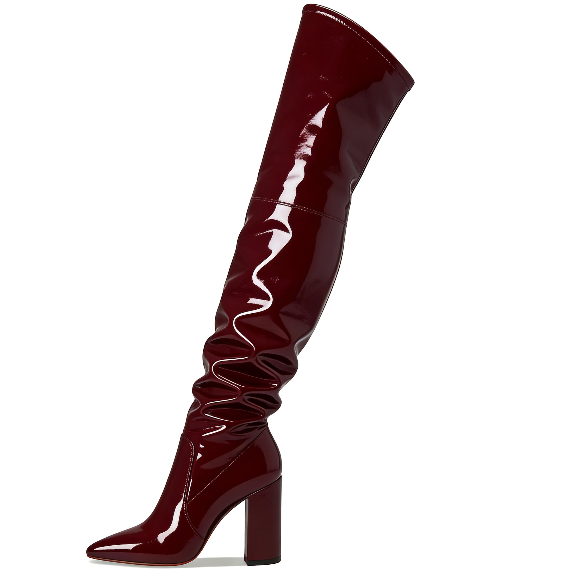 Joseywade Thigh High Boots For Women 3 5 Inches Knee High Boots Chunky Heel Leather Boots Knee for