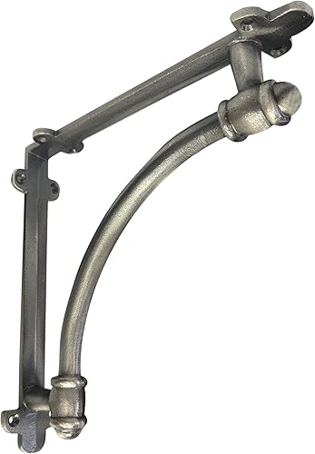 Miniatura 11 de NACH Soportes decorativos para estantes, paquete de 2 soportes de estante de hierro fundido de metal antiguo de 9.6 x 1.7 x 9.6 pulgadas, soportes