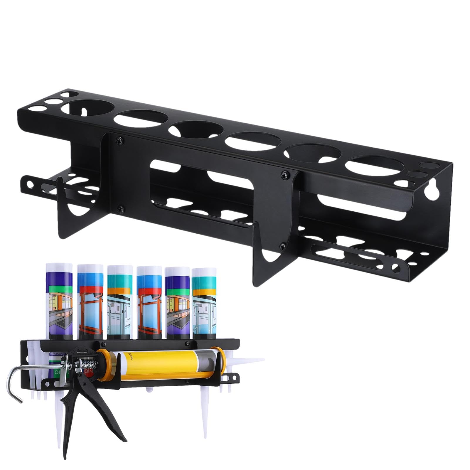 Support De Tube De Calfeutrage | Support De Rangement Pour Tube De Calfeutrage | Support Mural Cartouche Silicone | Support De Stockage De Cartouches Pour Contenir 6 Tubes De Calfeutrage