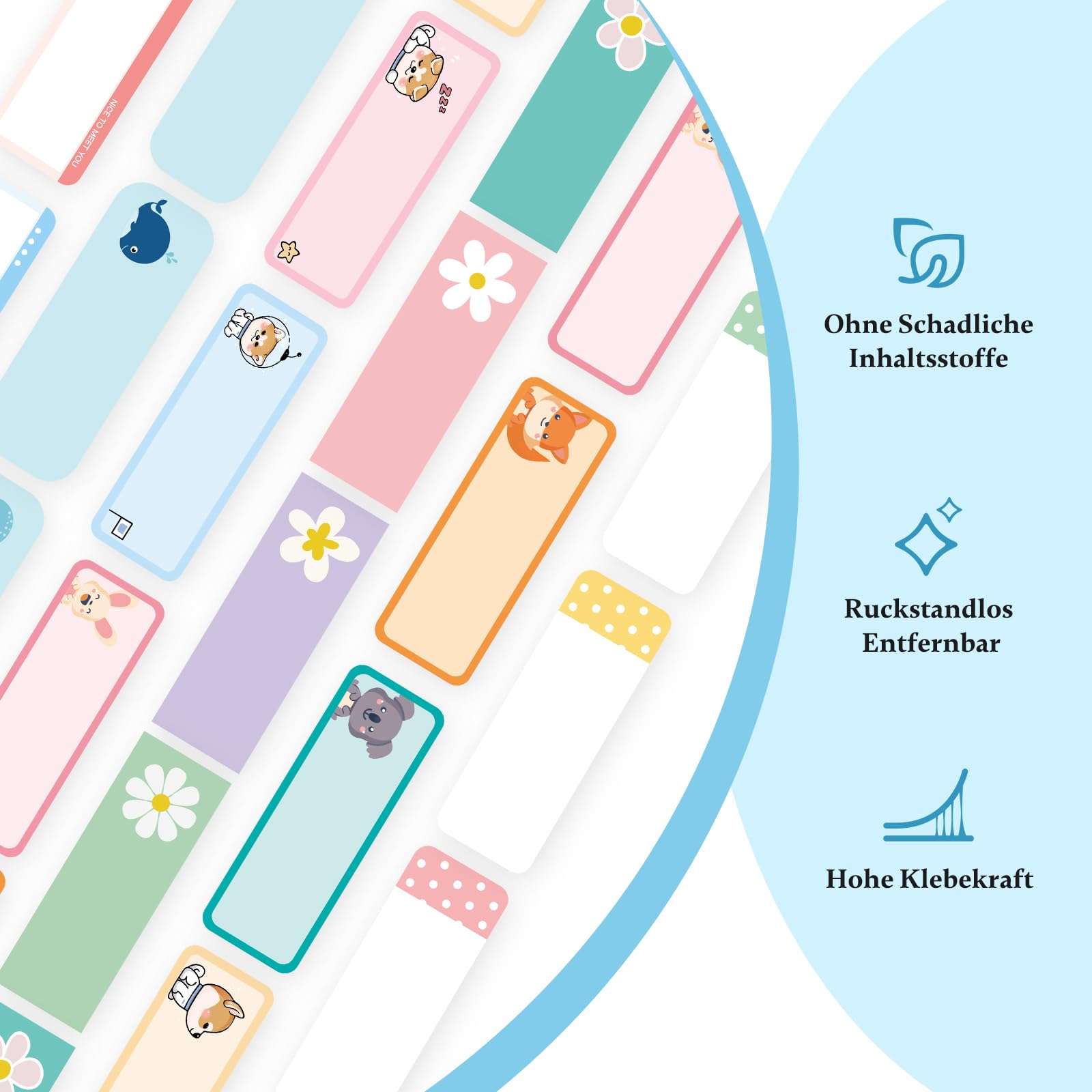 NIIMBOT Namensaufkleber 160 Stück, Etiketten für D11/D110/D101 Etikettendrucker, Wasserfeste Namensschilder für für Kinder Gegenstände, für Kita Schule und Kindergarten (Treffen)