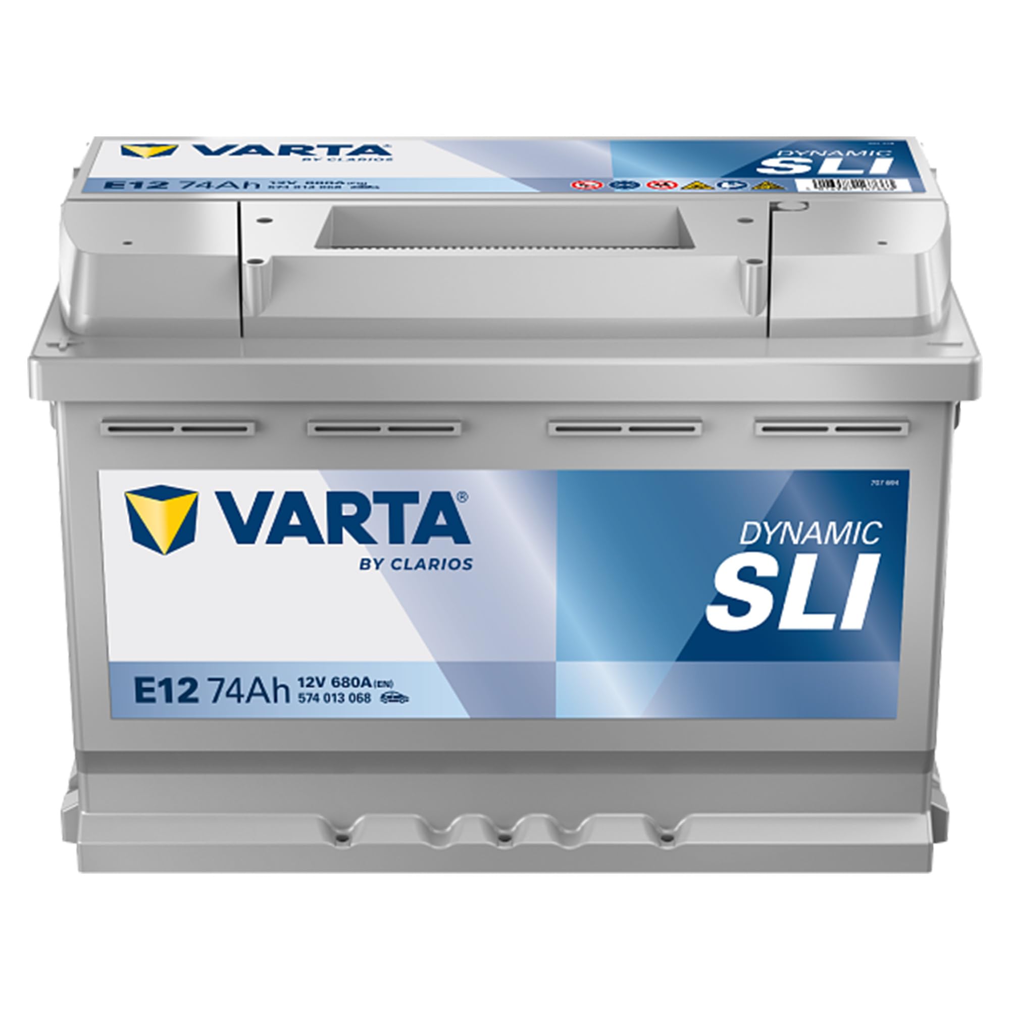 VARTA Automotive DYNAMIC SLI (E12) 12V 74Ah 680A - Nassbatterie KFZ mit Standardausstattung & ohne Start-Stopp System - Starterbatterie für einfachen Energiebedarf - Bleisäurebatterie wartungsfrei